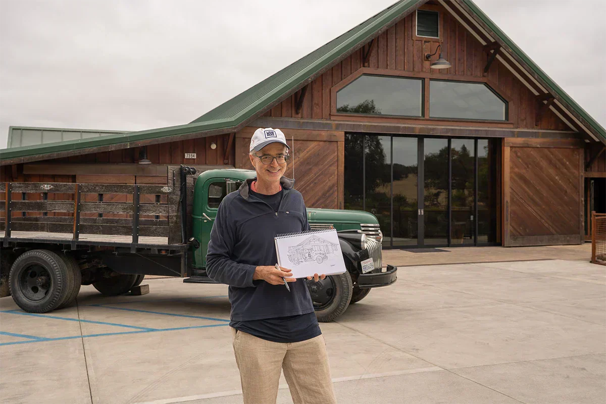 A Vineyard Worth Drawing: Hand-Drawn Restaurant Prints Meet Sonoma Wine