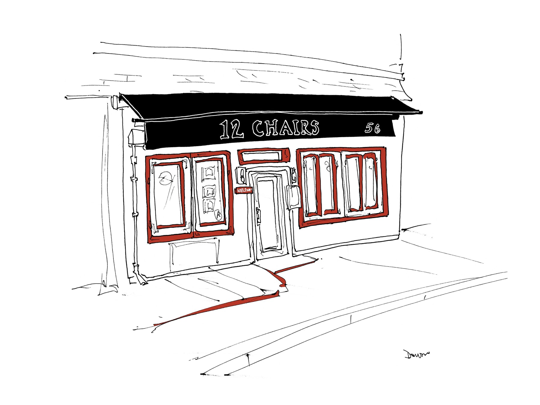 Hand-Drawn Art Prints of New York City Restaurants - All The Restaurants