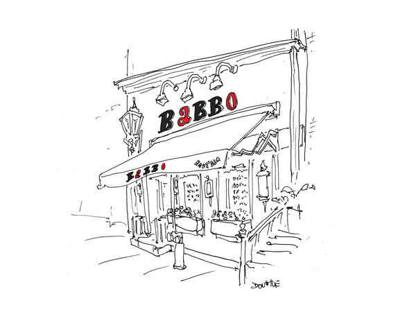 Babbo Restaurant Print 9x12
